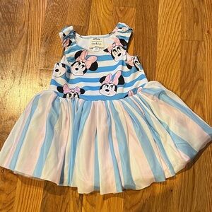 Disney Minnie Mouse Striped Blue and Pink Dress